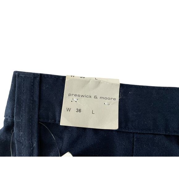 Preswick & Moore Men’s 36 Navy Blue Cargo Shorts Cotton Button Back Pockets New - Picture 9 of 12